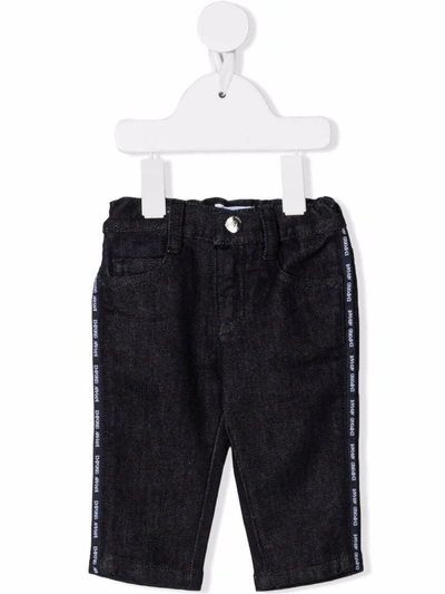 Emporio Armani Babies' Logo Jeans (6-36 Months) In 蓝色