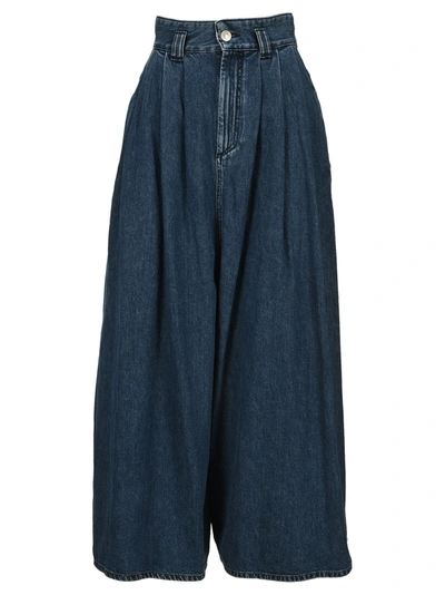 Isabel Marant Wide-leg Cropped Jeans In Navy