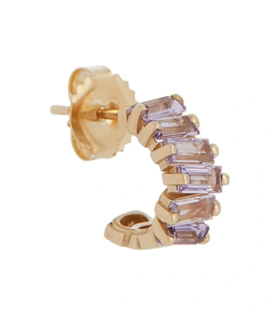 Suzanne Kalan Gia 14kt Gold Single Earring With Rose De France Amethysts
