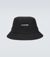 Jacquemus Black Le Bob Gadjo Bucket Hat In Black