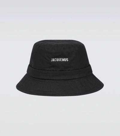 Jacquemus Le Bob Gadjo Cotton Bucket Hat In Black