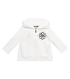 MOSCHINO BABY PRINTED STRETCH-COTTON HOODIE,P00540252