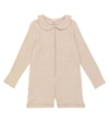 Morley Oisin Ribbed-knit Playsuit In Beige