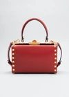 Valentino Alcove Rockstud Mini Leather Cross-body Bag In Red