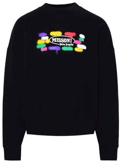 Palm Angels X Missoni Logo-print Cotton-jersey Sweatshirt In Black