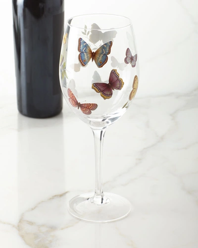 Neiman Marcus Butterfly Applique Wine Glasses, Set Of 4