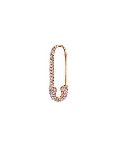 Anita Ko 18k Rose Gold Diamond Pave Single Safety Pin Earring, Right In Not Applicable