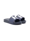 Kenzo Logo-print Open-toe Slides In Blue