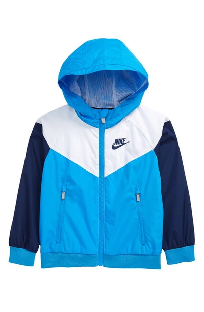 Nike Windrunner Water Resistant Hooded Jacket In Blue Hero