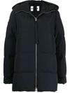 Jil Sander Zip-fastening Padded Coat In Blue