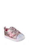Skechers Twinkle Toes Shuffle Lite Sequins 'n Shine Light-up Sneaker In Rose Gold