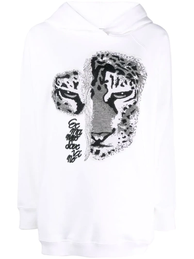 Ermanno Scervino Studded Graphic-print Hoodie In White