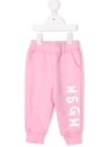 Msgm Logo-print Slip-on Track Pants In Pink