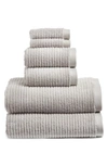 Nordstrom 6-piece Hydro Organic Cotton Blend Bath Towel, Hand Towel & Washcloth Set In Grey Vapor
