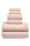 Nordstrom 6-piece Hydro Organic Cotton Blend Bath Towel, Hand Towel & Washcloth Set In Pink Wisp