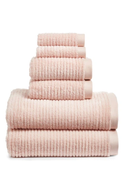 Nordstrom 6-piece Hydro Organic Cotton Blend Bath Towel, Hand Towel & Washcloth Set In Pink Wisp