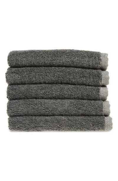 Nordstrom Set Of 5 Charcoal Infused Makeup Washcloths In Grey Charcoal