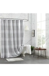 Dkny Chenille Stripe Shower Curtain In Grey