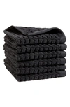 Dkny Quick Dry 6 Pieces Wash Towel Set Bedding In Black