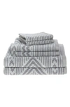 Pendleton Ganado Stripe 6-piece Towel Set In Glacier