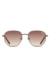 Quay Jezabell 52mm Gradient Round Sunglasses In Bronze / Brown Lens