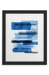Deny Designs Feelings Blue Framed Wall Art In Black Frame 11x14