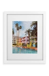 Deny Designs Palm Springs Pool Day Vii Framed Art Print In White Frame 16x20