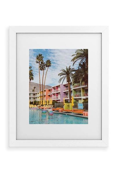 Deny Designs Palm Springs Pool Day Vii Framed Art Print In White Frame 16x20