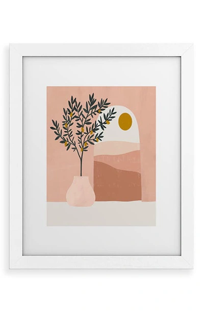 Deny Designs Lemon Tree Framed Art Print In White Frame 13x19