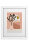 Deny Designs Lemon Tree Framed Art Print In White Frame 24x36