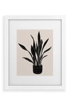 Deny Designs Snake Plant Framed Art Print In White Frame 8x10