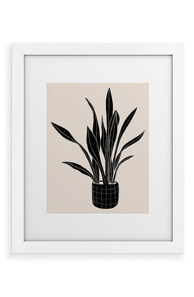 Deny Designs Snake Plant Framed Art Print In White Frame 8x10