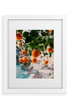 Deny Designs Amalfi Coast Oranges Framed Wall Art In White Frame 24x36