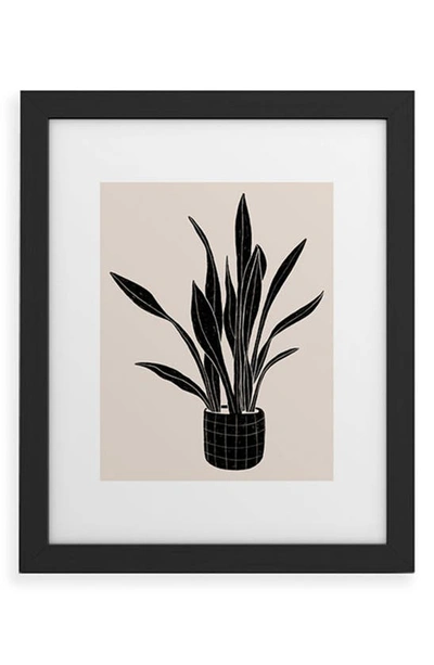 Deny Designs Snake Plant Framed Art Print In Black Frame 18x24