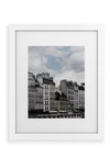 Deny Designs Parisian Rooftops Framed Wall Art In White Frame 13x19