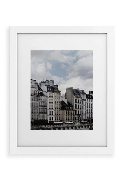 Deny Designs Parisian Rooftops Framed Wall Art In White Frame 13x19
