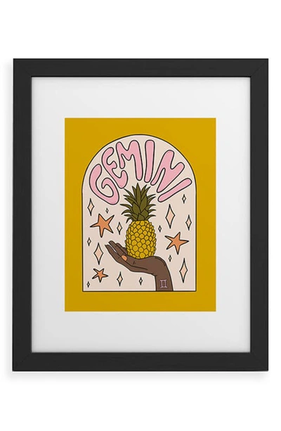 Deny Designs Gemini Pineapple Framed Wall Art In Black Frame 8x10
