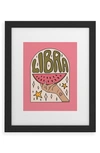 Deny Designs Libra Watermelon Framed Wall Art In Black Frame 8x10
