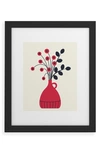 Deny Designs Red Vase Framed Wall Art In Black Frame 8x10