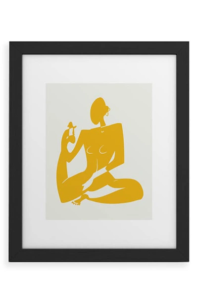 Deny Designs Yoga Nude In Black Frame 8x10