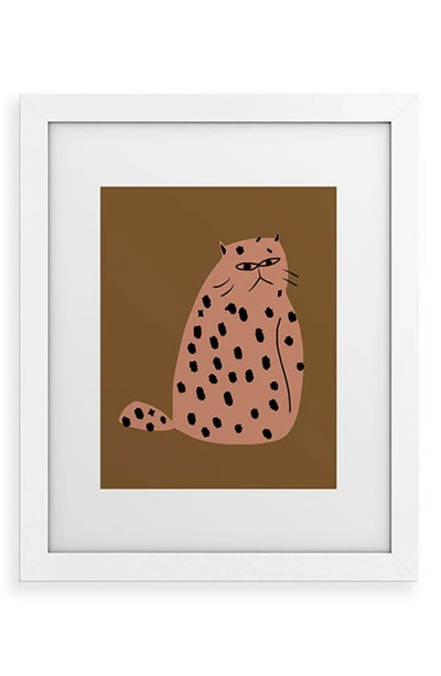 Deny Designs Grumpy The Cat Framed Art Print In White Frame 18x24