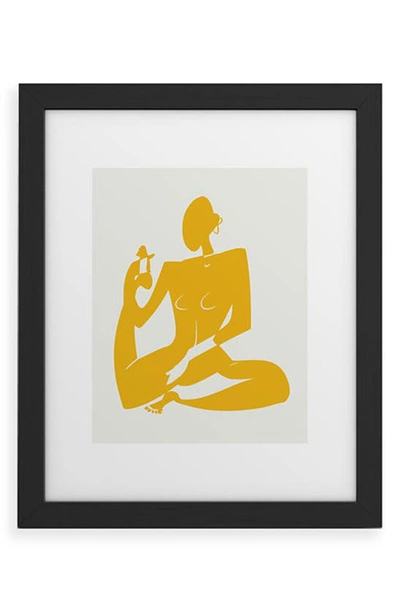 Deny Designs Yoga Nude In Black Frame 11x14