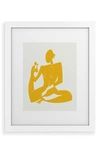 Deny Designs Yoga Nude In White Frame 11x14