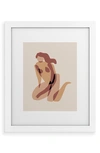 Deny Designs Terracotta Nude Framed Wall Art In White Frame 18x24