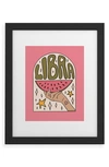 Deny Designs Libra Watermelon Framed Wall Art In Black Frame 13x19