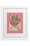 Deny Designs Libra Watermelon Framed Wall Art In White Frame 8x10