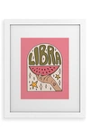 Deny Designs Libra Watermelon Framed Wall Art In White Frame 13x19