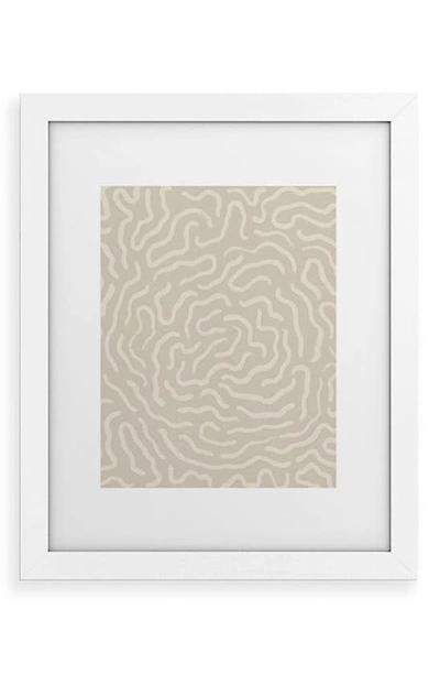 Deny Designs Organic Maze Framed Wall Art In White Frame 18x24