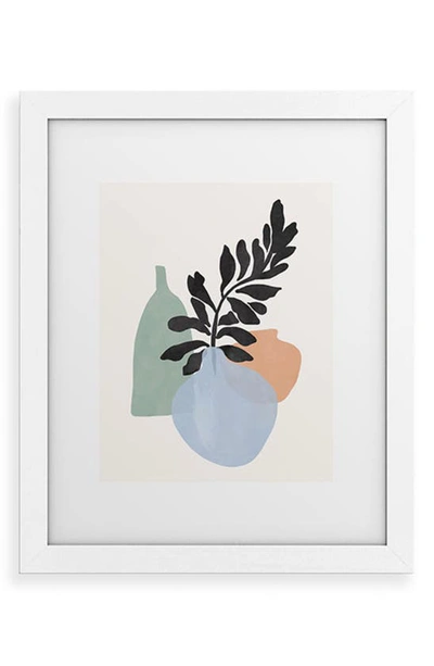 Deny Designs Sea Glass Vases Framed Wall Art In White Frame 11x14