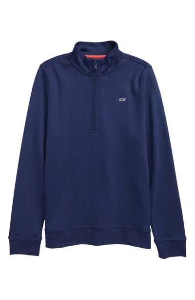 Vineyard Vines Kids' Exclusive Half Zip Pullover In Deep Bay
